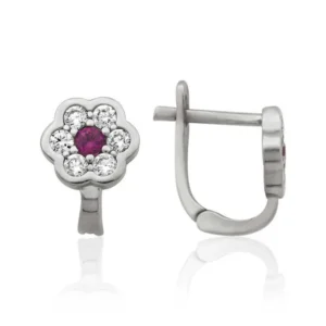 Zilveren oorbellen meisjes zirkonia | madelief