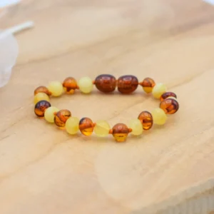 Barnsteen armband | cognac - butter