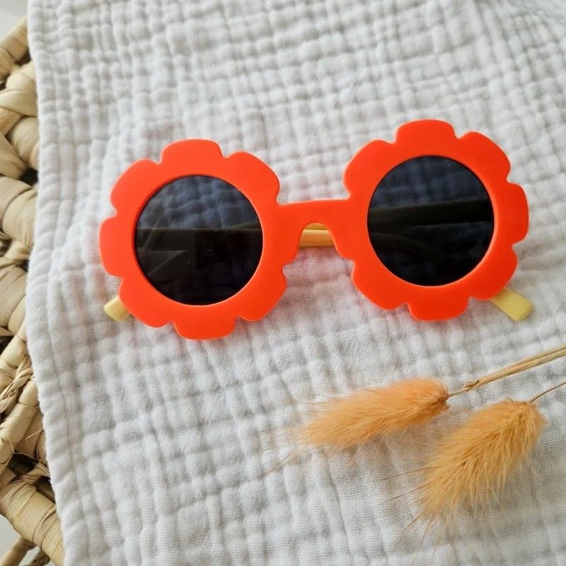 Kinderzonnebril bloem | oranje - geel