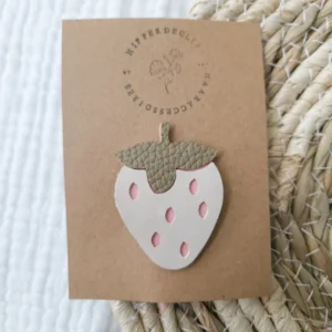 Haarspeld aardbei | beige