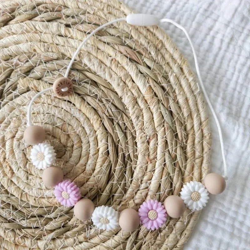 Kinderketting madelief | wit - lila