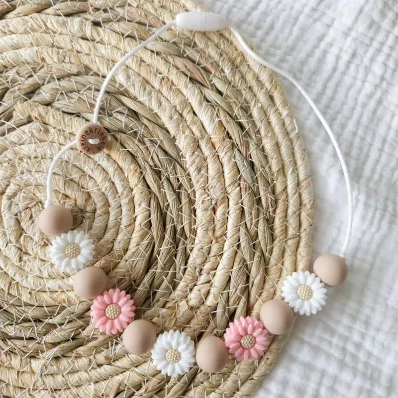 Kinderketting madelief | wit - roze