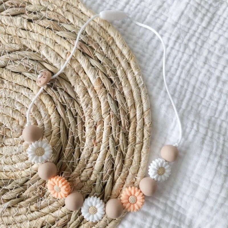 Kinderketting madelief | wit - oranje