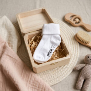 Aankondigingskistje met babysokjes - papa