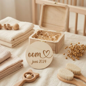 Aankondigigingskistje met houten schijf | oom