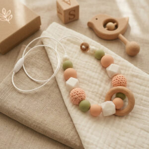 Voedingsketting | wit parelmoer - zalmroze