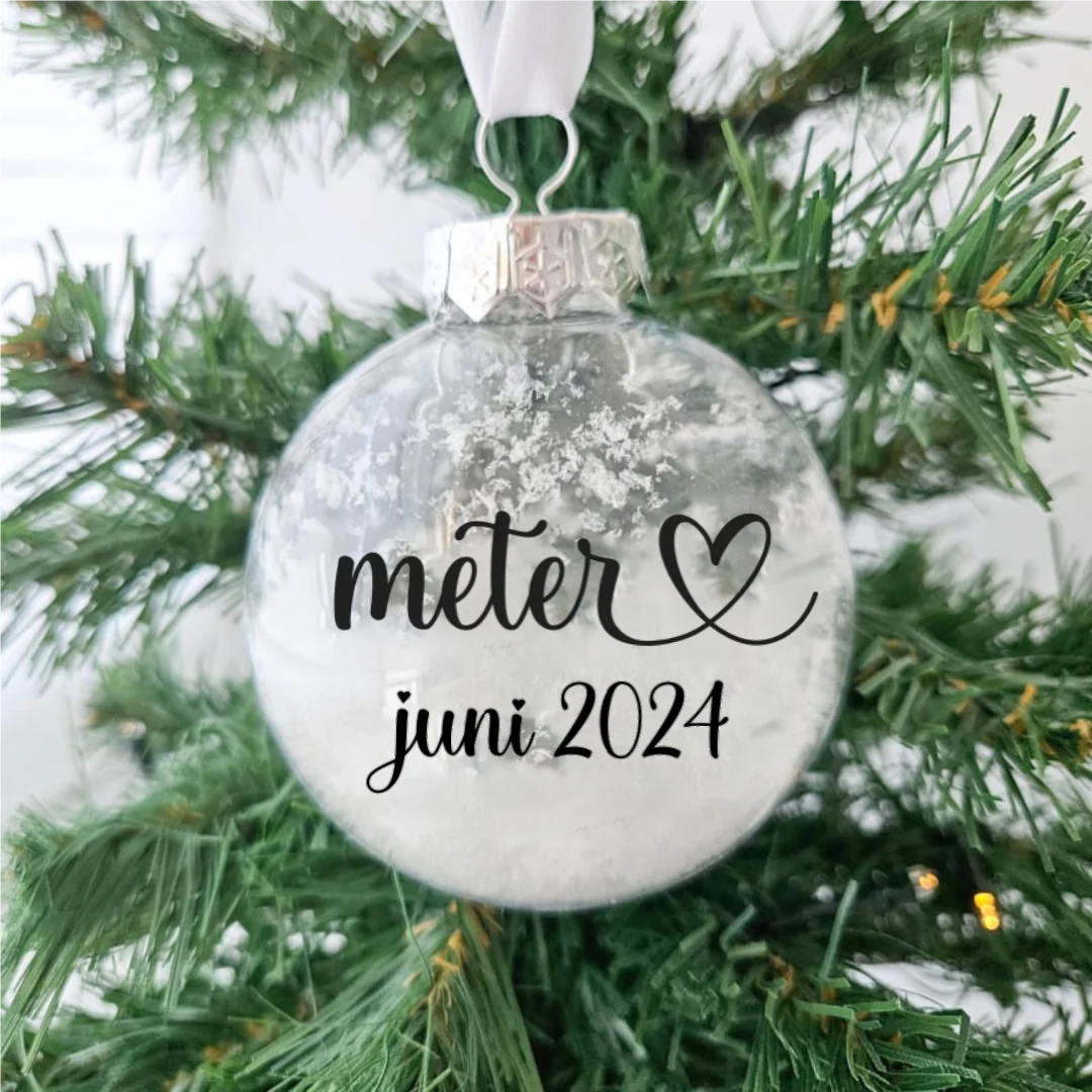 Kerstbal bol zwangerschapsaankondiging | meter