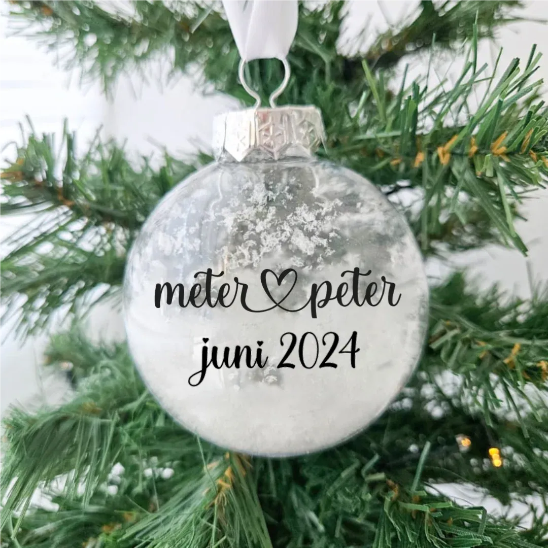 Kerstbal bol zwangerschapsaankondiging | meter&peter