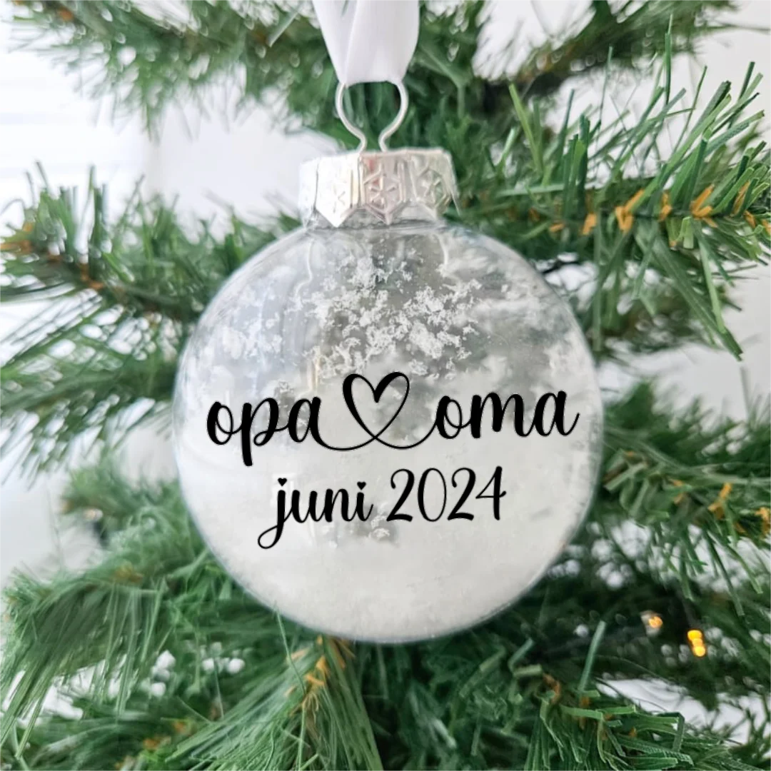 Kerstbal bol zwangerschapsaankondiging | opa&oma