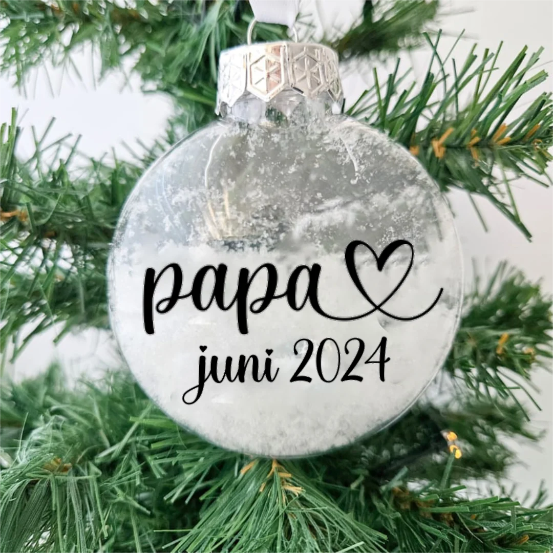 Kerstbal plat zwangerschapsaankondiging | papa