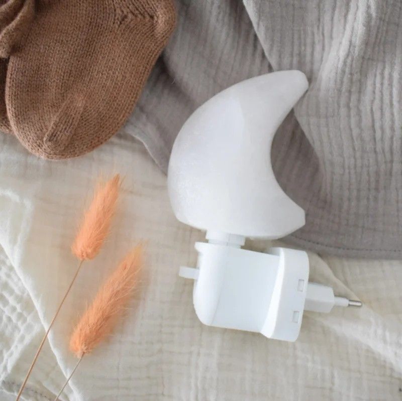 Himalayazout nachtlampje | maan wit