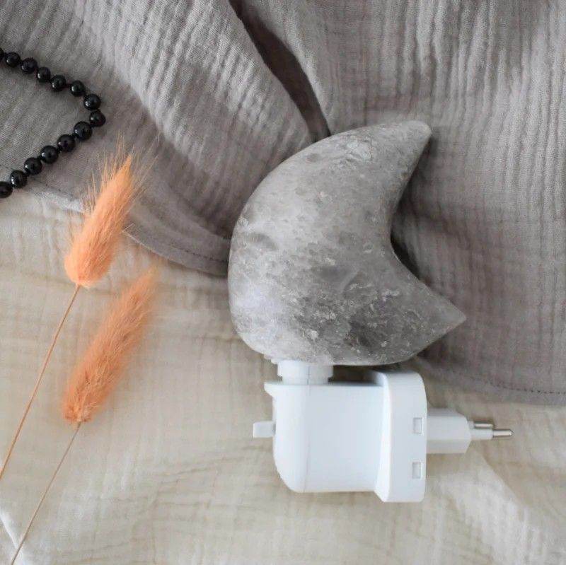 Himalayazout nachtlampje | maan grijs