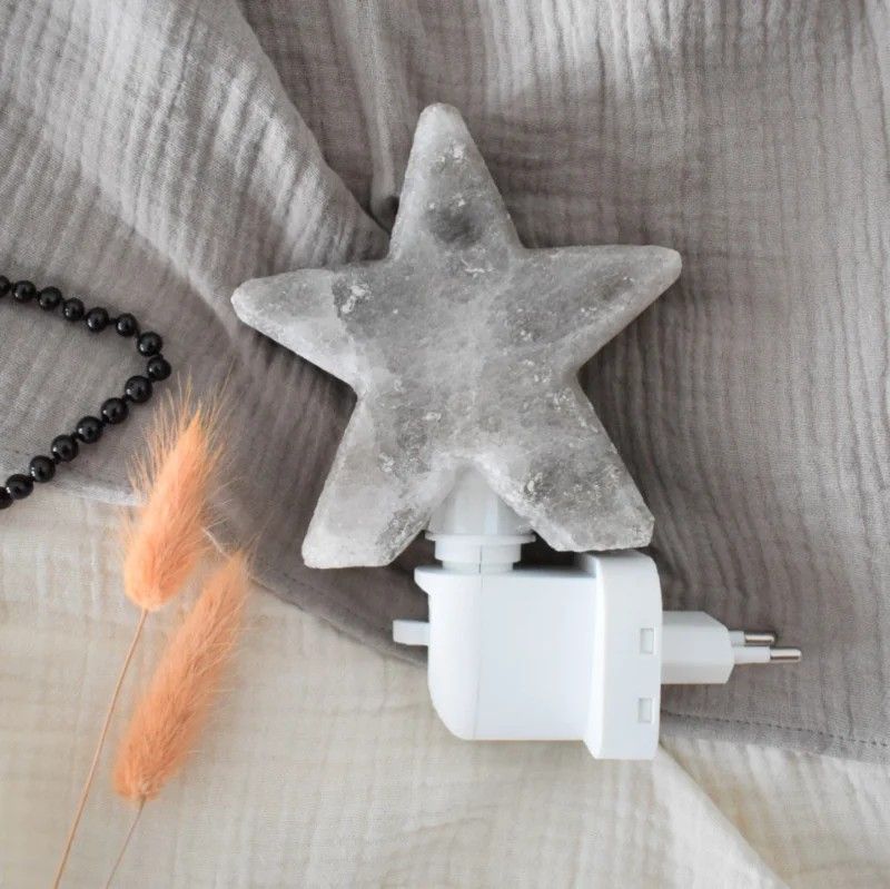 Himalayazout nachtlampje | ster grijs