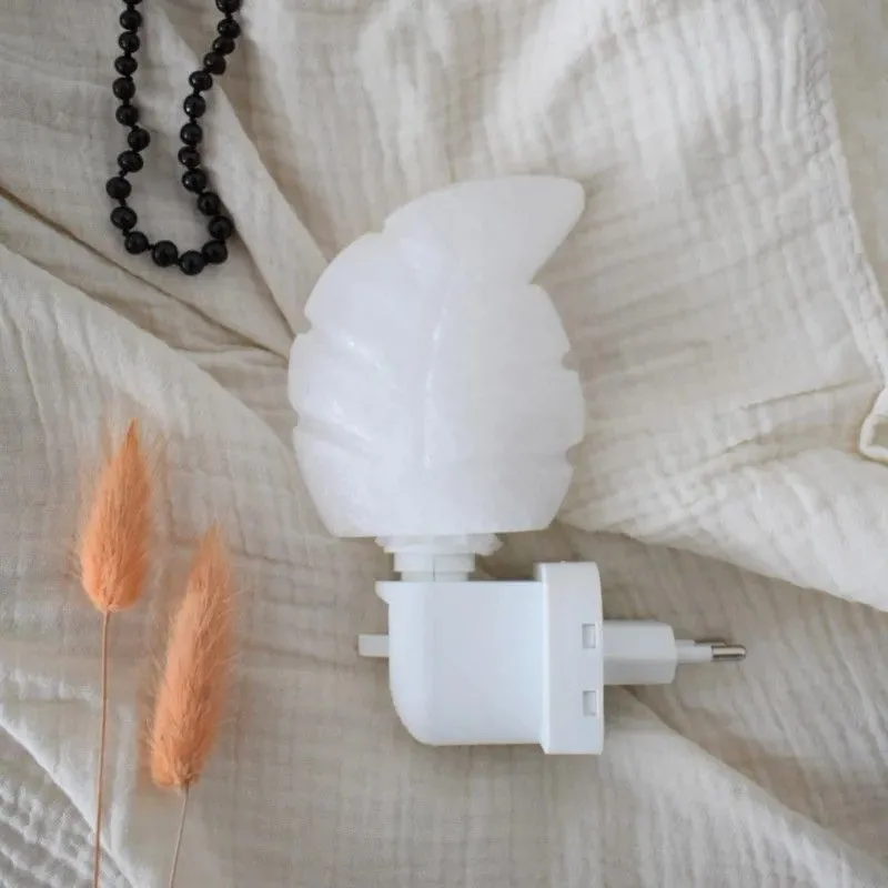 Himalayazout nachtlampje | blad wit