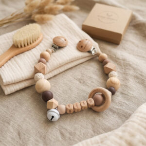 Wagenspanner met naam | hazelnoot - bruin