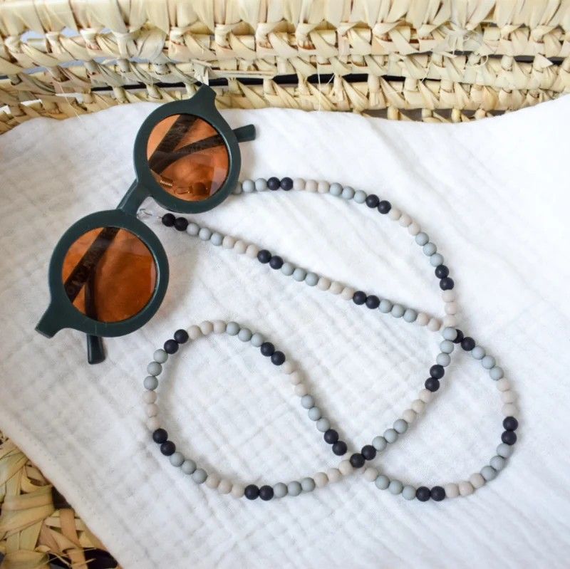 Zonnebrilkoord | zwart - groen - zand