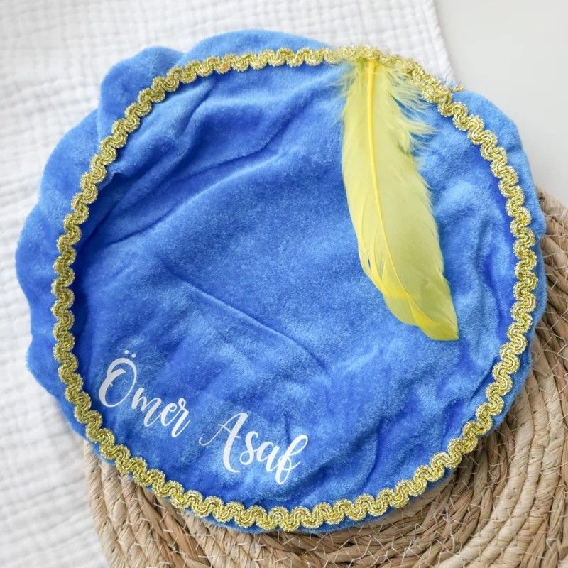 Pietenmuts met naam fluweel | blauw