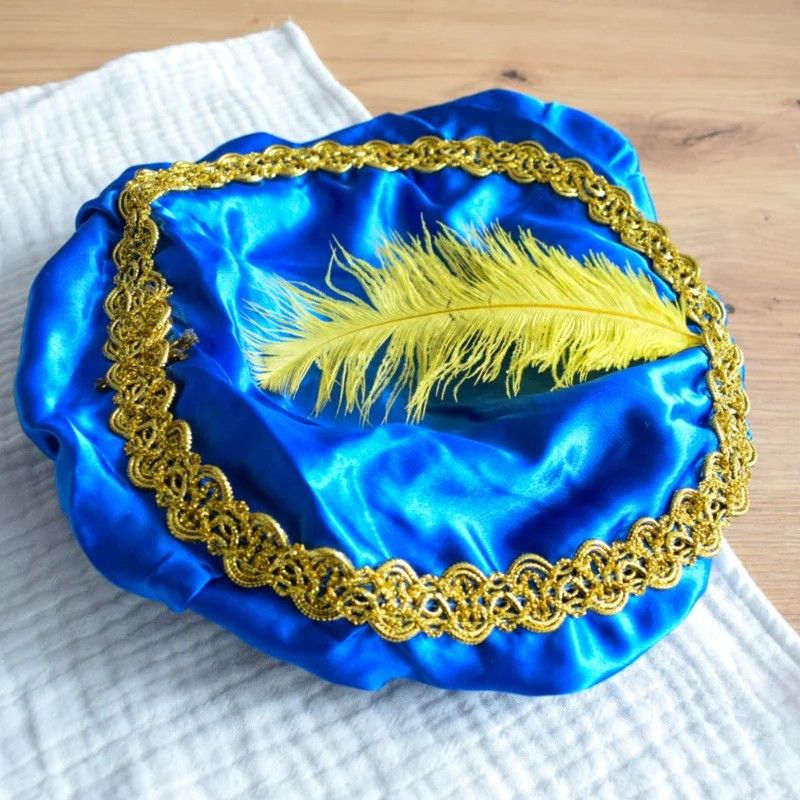 Pietenmuts met naam satijn | blauw