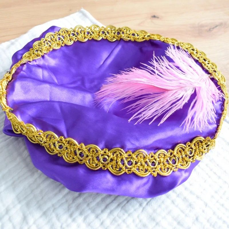 Pietenmuts met naam satijn | paars