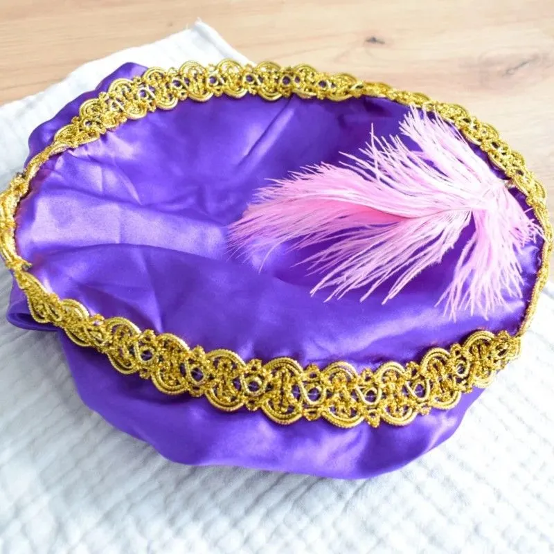 Pietenmuts met naam satijn | paars