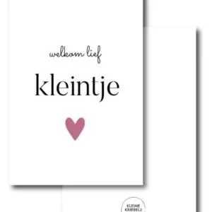 Kaartje roze hart | welkom lief kleintje