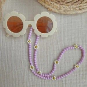 Zonnebrilkoord met bloemen | lila